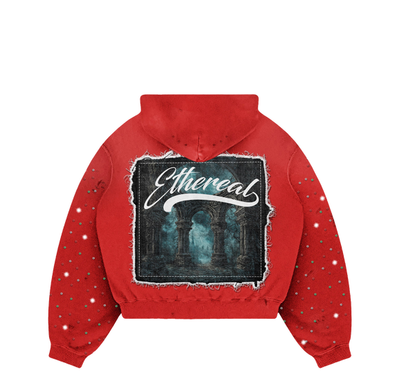 Crimson Ethereal Zip-Up