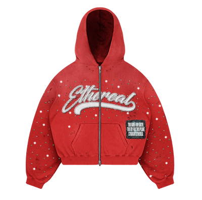 Crimson Ethereal Zip-Up