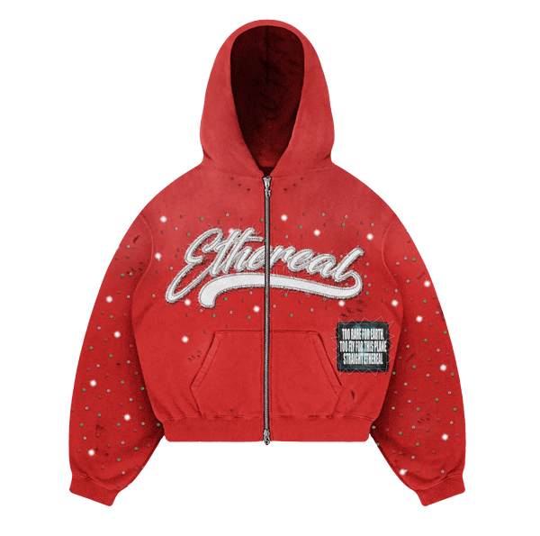 Crimson Ethereal Zip-Up